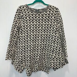 Niche Nilgun Derman Made In USA Cotton Blend Chevron Top  Size Small